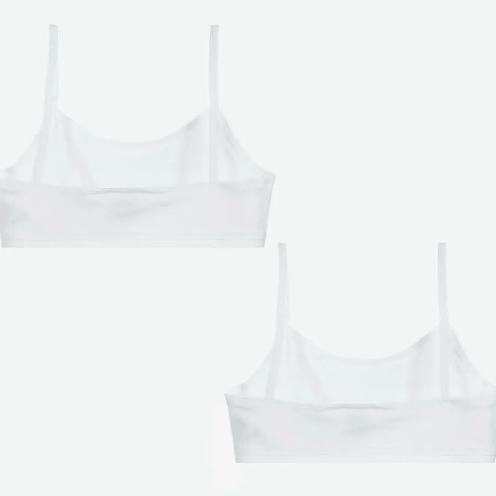 Petit Bateau Underwear*White Cotton Bra Tops (2 Pack)