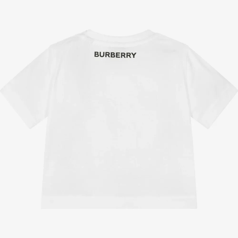 Burberry Tops*White Cotton Check Baby T-Shirt