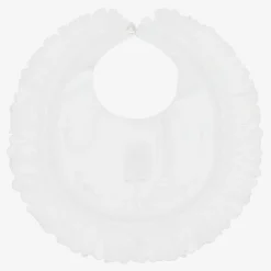 Sarah Louise Feeding Accessories*White Cotton Embroidered Bib