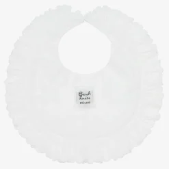 Sarah Louise Feeding Accessories*White Cotton Embroidered Bib