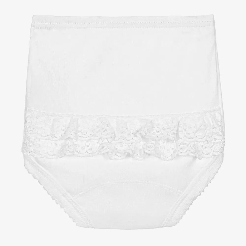 Babidu Underwear|Underwear*White Cotton Frilly Pants