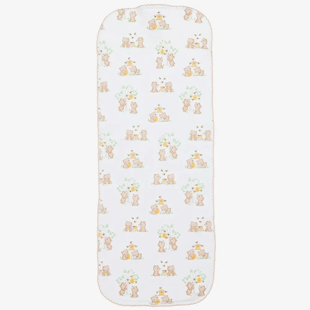 Kissy Kissy Feeding Accessories*White Cotton Honey Bear Cubs Burp Cloth (49cm)