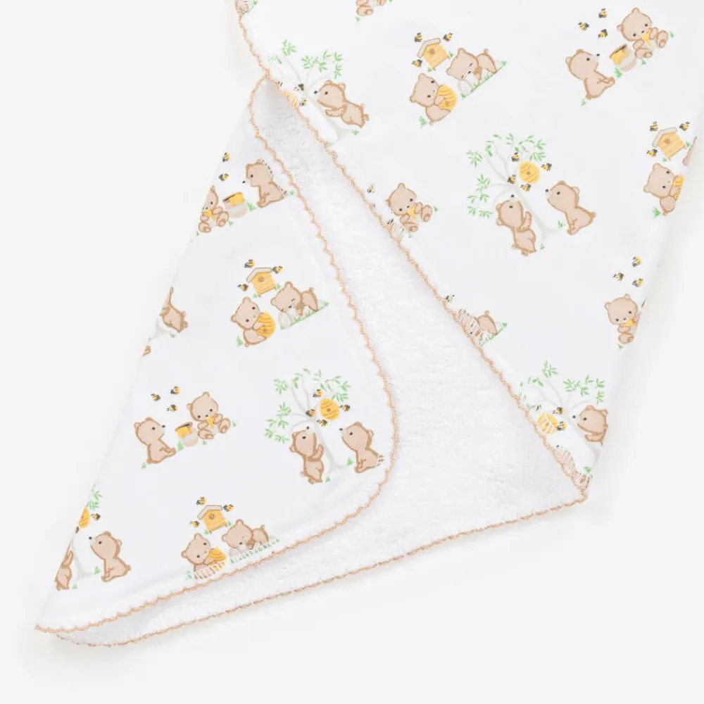 Kissy Kissy Feeding Accessories*White Cotton Honey Bear Cubs Burp Cloth (49cm)