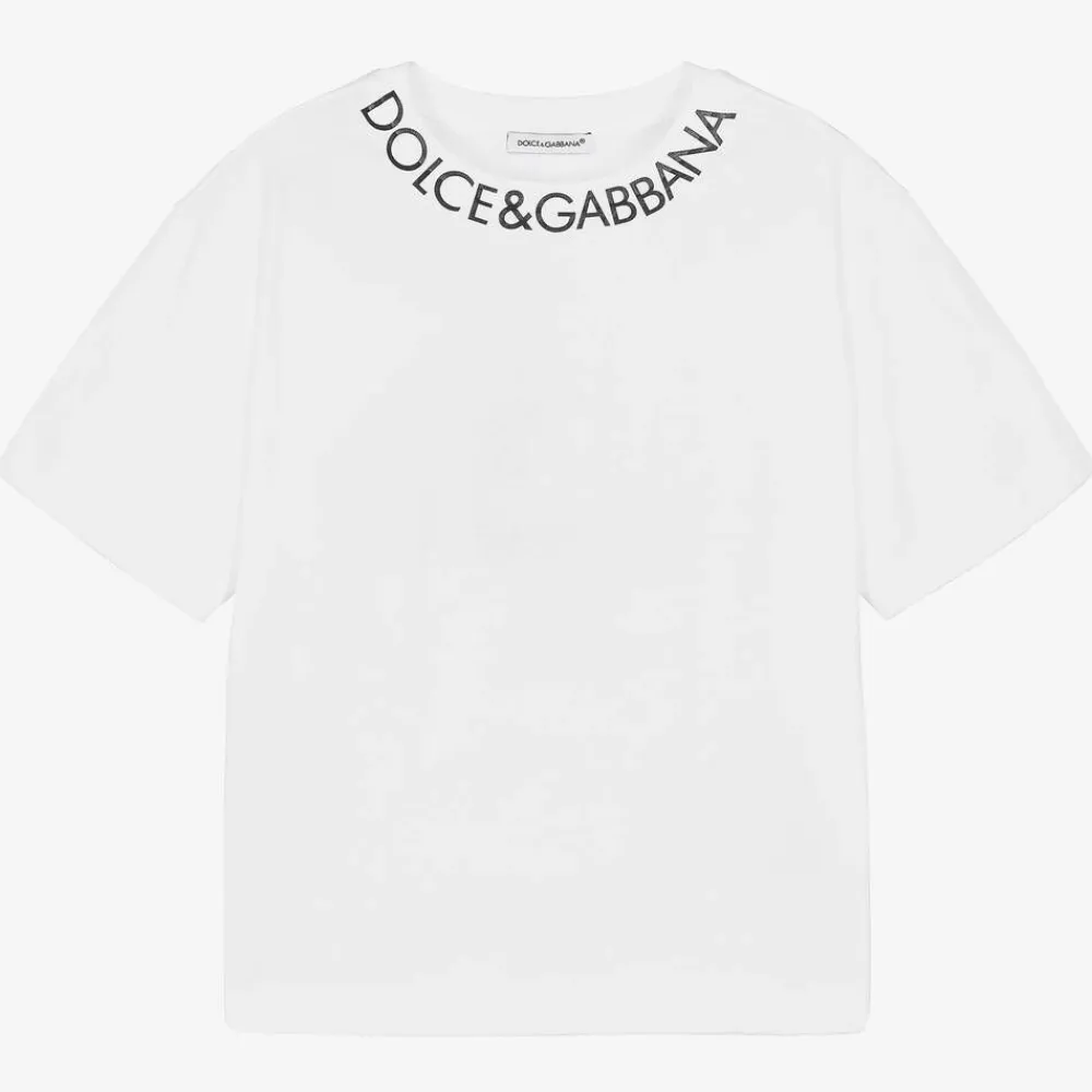 Dolce amp; Gabbana Tops*White Cotton Jersey T-Shirt