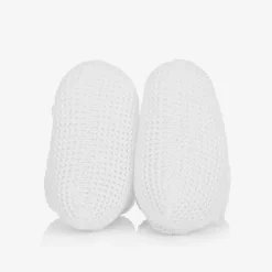 Paz Rodríguez Booties|Booties*White Cotton Knit Baby Booties