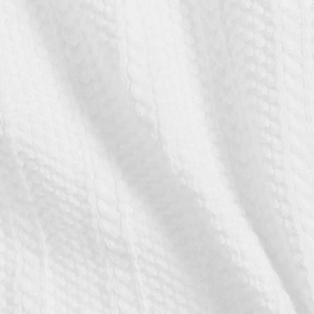 Minutus Tops*White Cotton Knitted Baby Cardigan