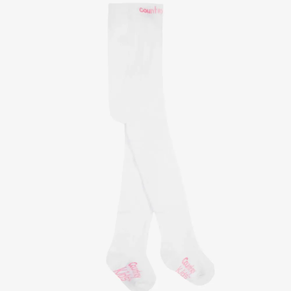 Country Kids Tights|Tights*White Cotton Knitted Tights