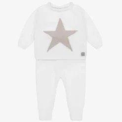 Minutus Outfit Sets|Outfit Sets*White Cotton Knitted Trouser Set