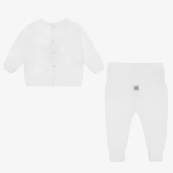 Minutus Outfit Sets|Outfit Sets*White Cotton Knitted Trouser Set