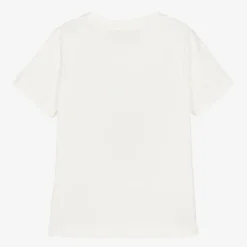 Versace Tops*White Cotton Leopard Print Logo T-Shirt