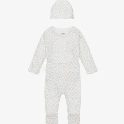 Burberry Gifts|Babysuits*White Cotton Monogram Baby Gift Set