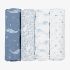 aden + anais Sleeping Accessories*White Cotton Muslin Swaddles (4 Pack)