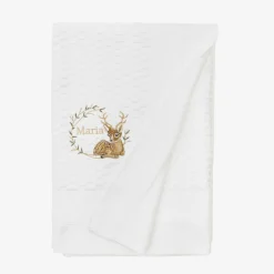 Paint My Dreams Blankets & Shawls*White Cotton Personalised Reindeer Blanket (88cm)