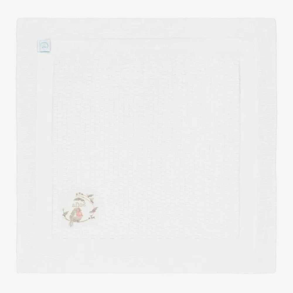 Paint My Dreams Blankets & Shawls*White Cotton Personalised Robin Blanket (88cm)