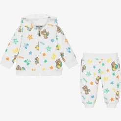 Moschino Baby Tracksuits|Tracksuits*White Cotton Teddy Bear Tracksuit