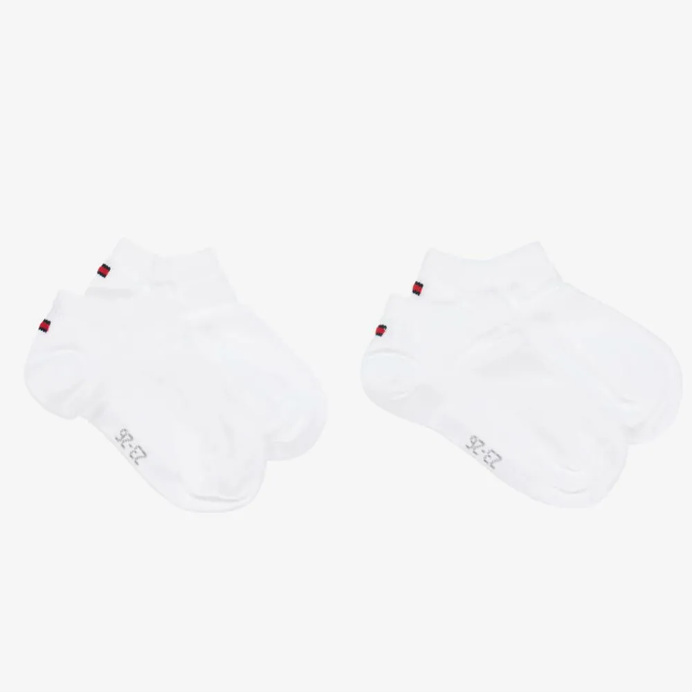 Tommy Hilfiger Socks*White Cotton Trainer Socks (2 Pack)