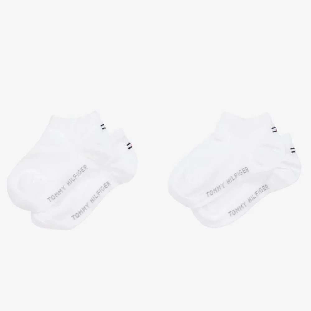 Tommy Hilfiger Socks*White Cotton Trainer Socks (2 Pack)