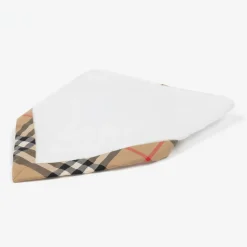 Burberry Gifts*White Cotton Vintage Check Bib Gift Set