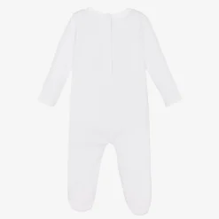 Guess Gifts|Babysuits*White Embroidered Cotton Bear Babygrow