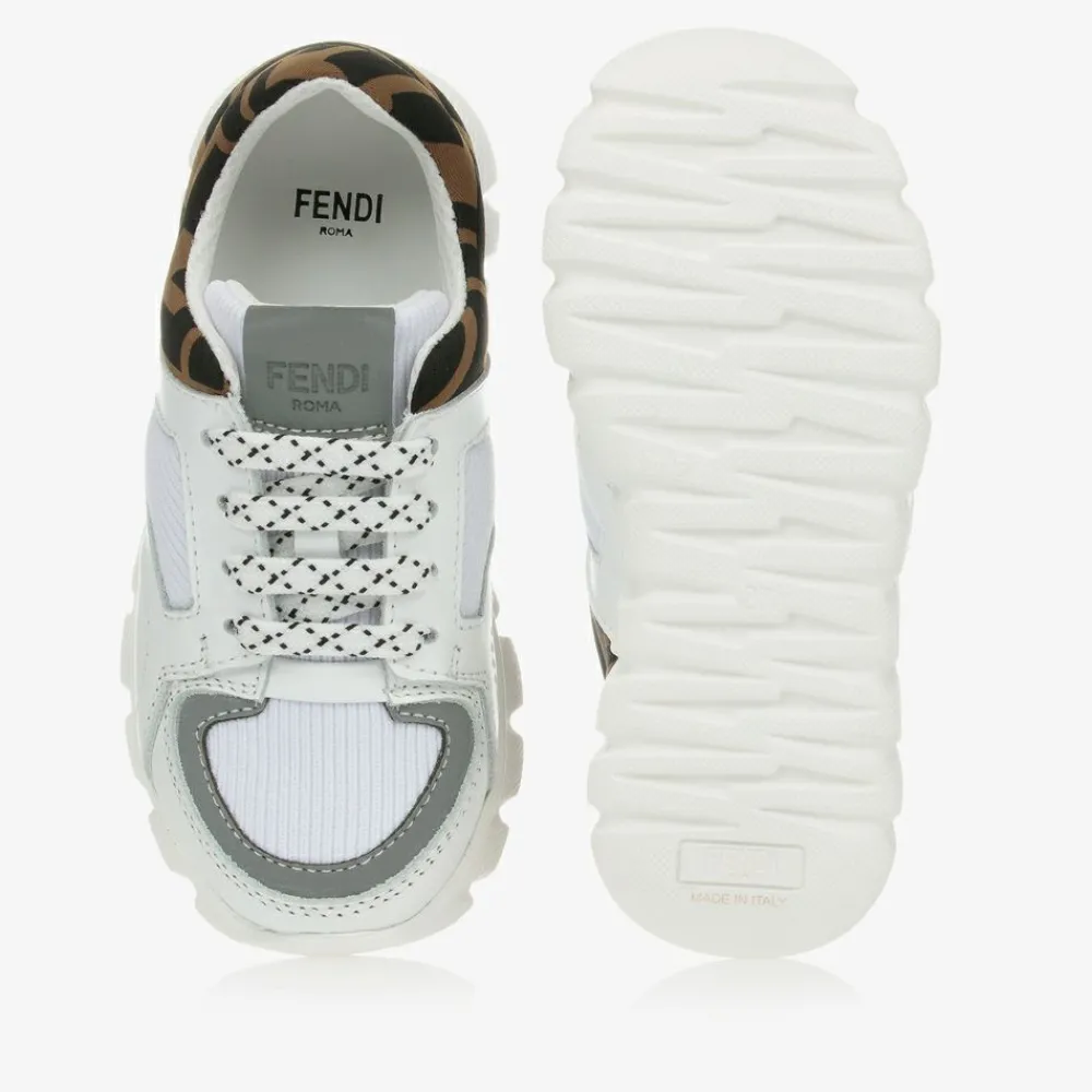 Fendi Trainers|Trainers*White FF Leather Trainers
