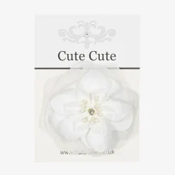 Cute Cute Hair Accessories*White Floral Hair Clip (7cm)