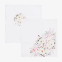 Sofija Gifts|Feeding Accessories*White Floral Muslin Cloths (2 Pack)