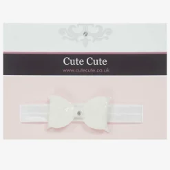 Cute Cute Hair Accessories*White Glitter Bow Headband