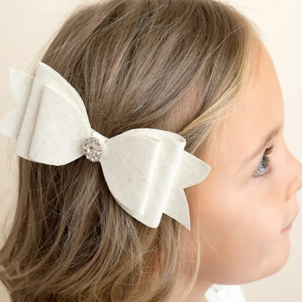 Cute Cute Hair Accessories*White Glitter Hairclip (14cm)