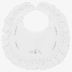 Sarah Louise Feeding Accessories*White Hand-Smocked Baby Bib