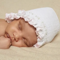 Sarah Louise Hats|Hats*White Hand-Smocked Bonnet