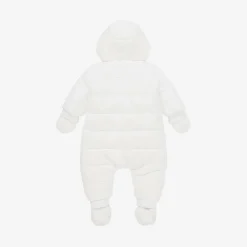 BOSS Snowwear*White Hooded Baby Snowsuit