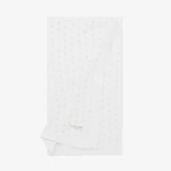 The Little Tailor Gifts*White Knitted Baby Blanket (108cm)