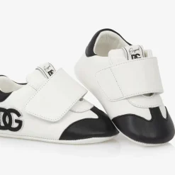 Dolce amp; Gabbana Pre Walkers|Pre Walkers*White Leather DG Pre-Walker Trainers