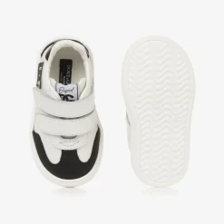 Dolce amp; Gabbana Trainers*White Leather DG Velcro Baby Trainers