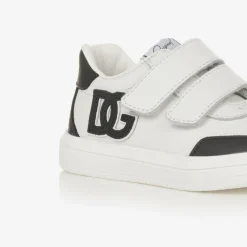 Dolce amp; Gabbana Trainers*White Leather DG Velcro Baby Trainers