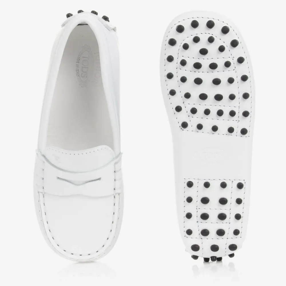 Tods Loafers & Moccasins|Loafers & Moccasins*White Leather Gommino Moccasins
