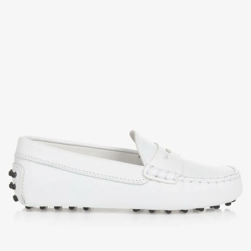 Tods Loafers & Moccasins|Loafers & Moccasins*White Leather Gommino Moccasins