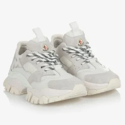 Moncler Enfant Trainers|Trainers*White Leather Lace-Up Trainers