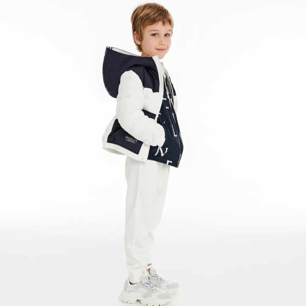 Moncler Enfant Trainers|Trainers*White Leather Lace-Up Trainers