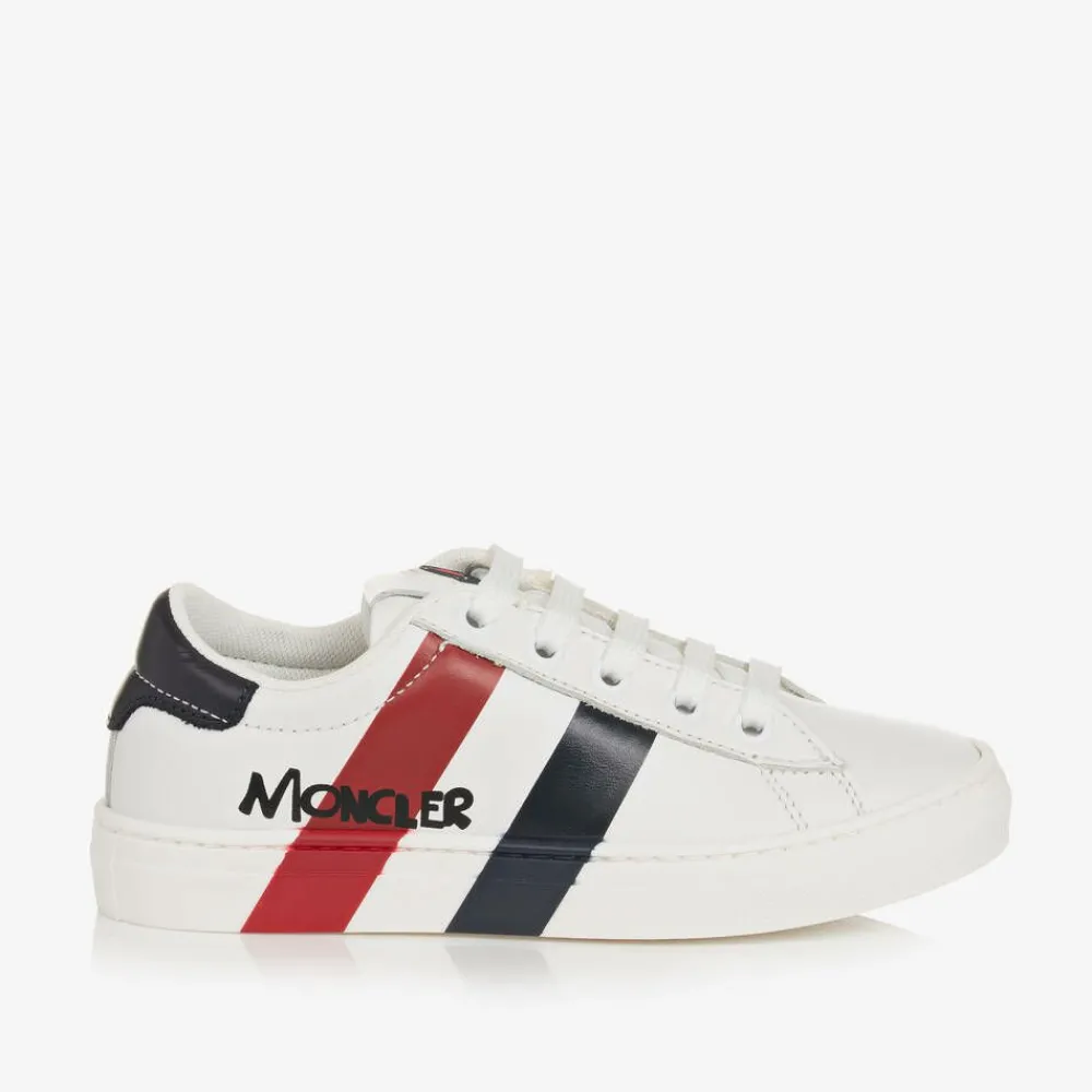 Moncler Enfant Trainers|Trainers*White Leather Logo Trainers