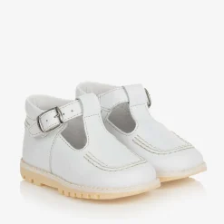 Childrens Classics Bar Shoes|Bar Shoes*White Leather T-Bar Shoes