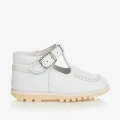 Childrens Classics Bar Shoes|Bar Shoes*White Leather T-Bar Shoes