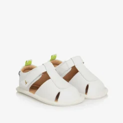 Tip Toey Joey Sandals|Sandals*White Leather Velcro Sandals