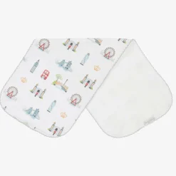 Kissy Kissy Gifts*White London Getaway Burping Cloth (48cm)
