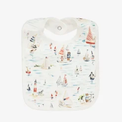Ralph Lauren Gifts*White Nautical Print Cotton Baby Bib