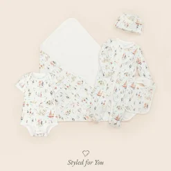 Ralph Lauren Gifts*White Nautical Print Cotton Baby Hat