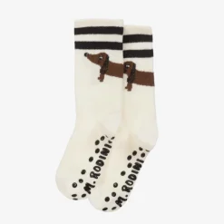 Mini Rodini Socks|Socks*White Organic Cotton Anti-Slip Socks
