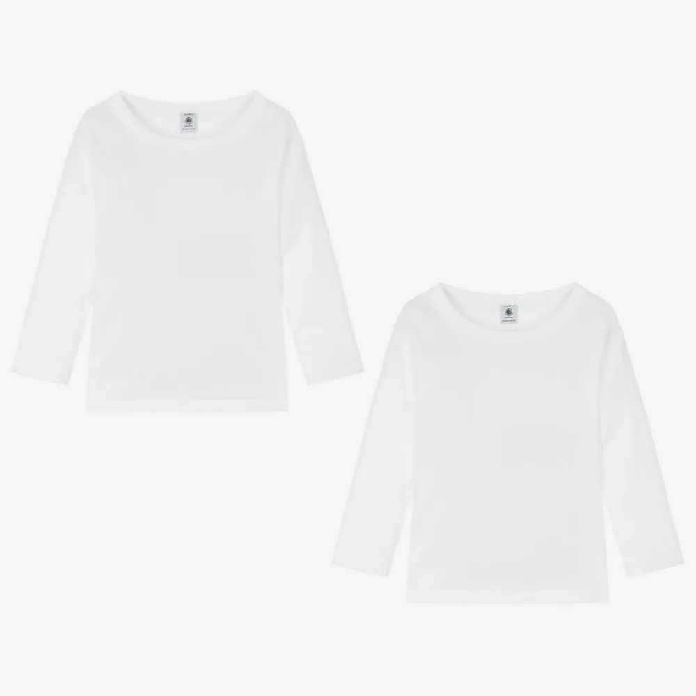 Petit Bateau Underwear*White Organic Cotton Vests (2 pack)