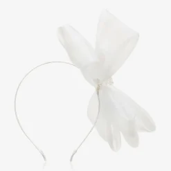 Sienna Likes To Party Hair Accessories*White Organza Bow Hairband