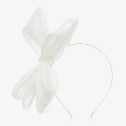 Sienna Likes To Party Hair Accessories*White Organza Bow Hairband